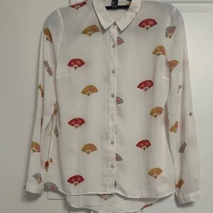 Brand new Forever 21 button down Blouse with Multicolor Print